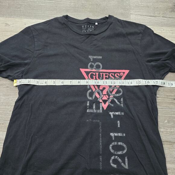 Vintage GUESS USA Established 81 Black w Red Logo Crew Neck Short Sleeve T Shirt - Picture 3 of 6